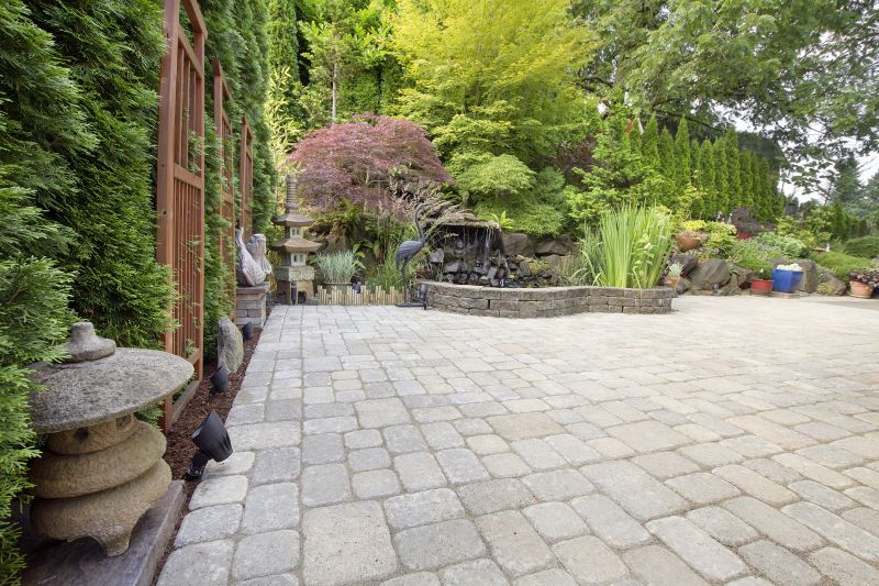 Paver patio with intricate pattern