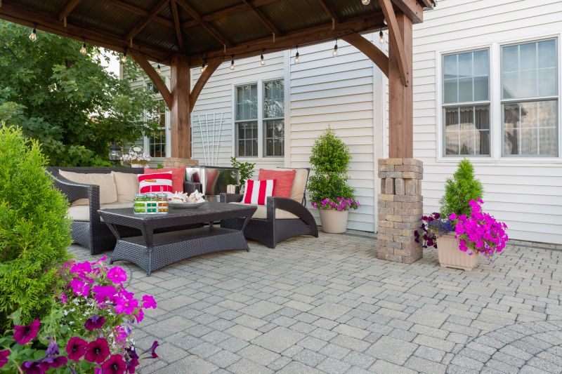 Paver patio with seating area